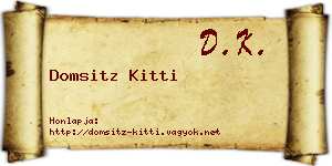 Domsitz Kitti névjegykártya